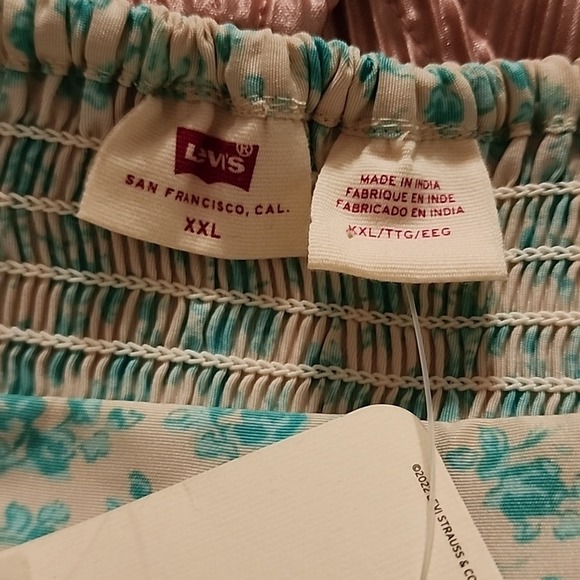 Levi's Women's Dolci Baby Doll Dress Green and White Floral Plus Size XXL NEW!! - Picture 11 of 11